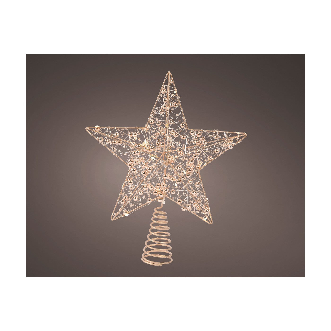 Puntale Stella oro c/micro LED 25x27cm