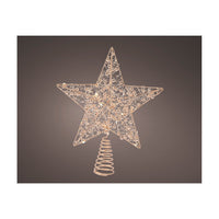 Puntale Stella oro c/micro LED 25x27cm