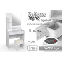 Toilette moderna bianca con sgabello portatrucchi