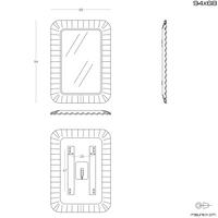 Specchio con cornice in vetro fuso 94x68