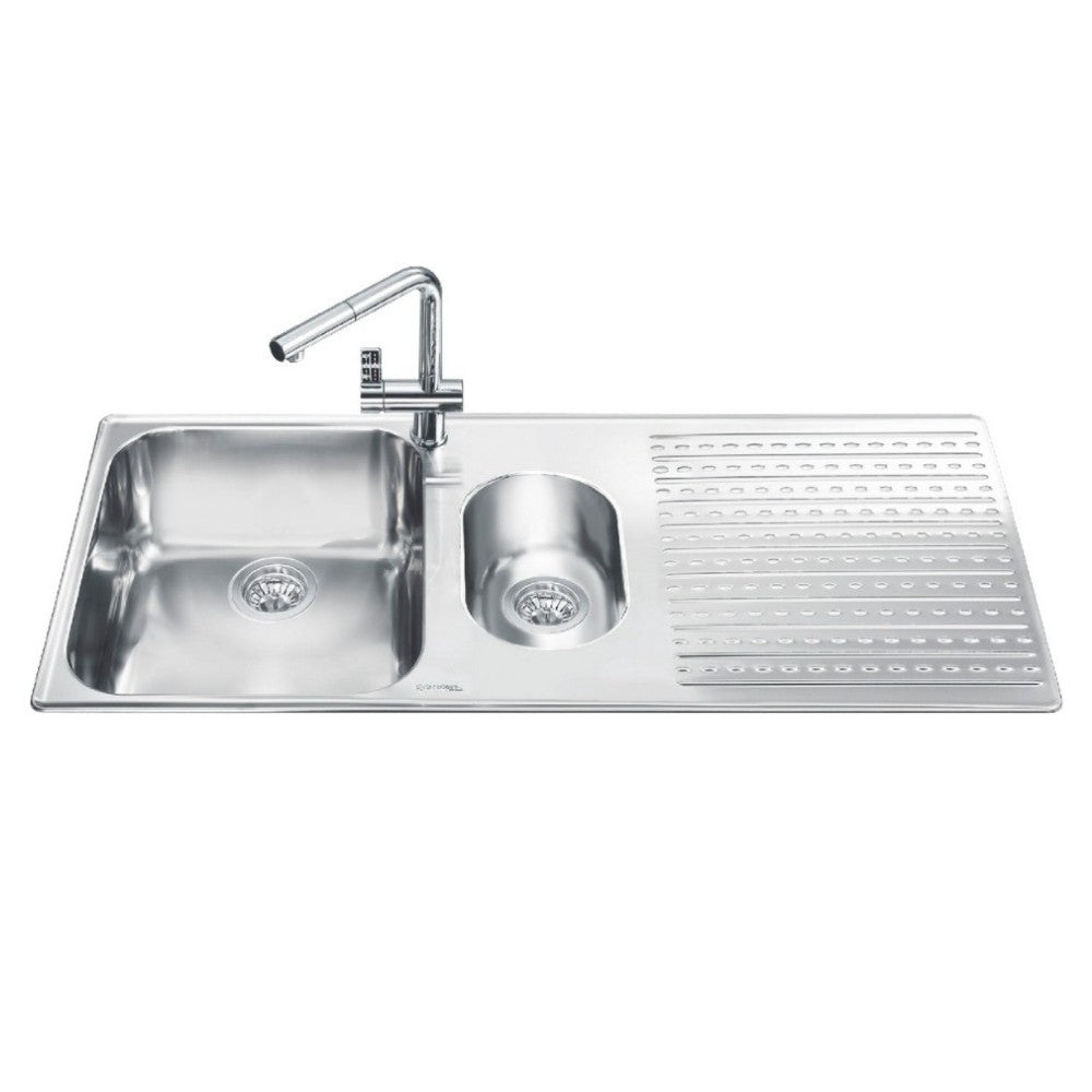 Lavello inox 100x50 cm con gocciolatoio destro