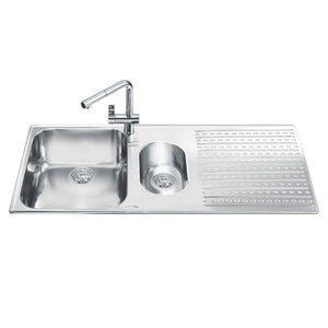 Lavello inox 100x50 cm con gocciolatoio destro