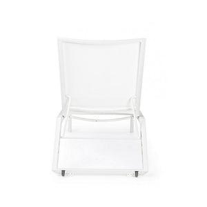 Lettino in alluminio Cruise con ruote bianco