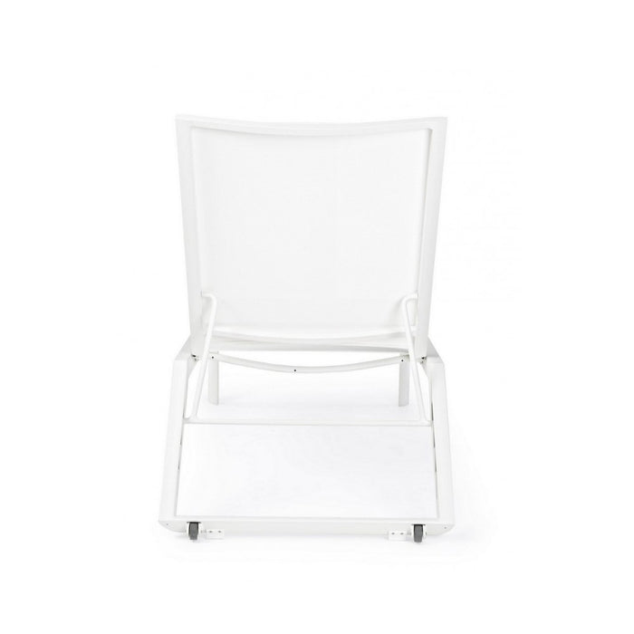 Lettino in alluminio Cruise con ruote bianco