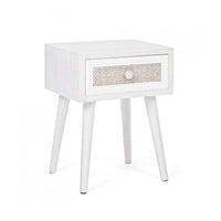 Mobiletto comodino in MDF un cassetto Bianco MONTIEL 35x30x h46,5 cm