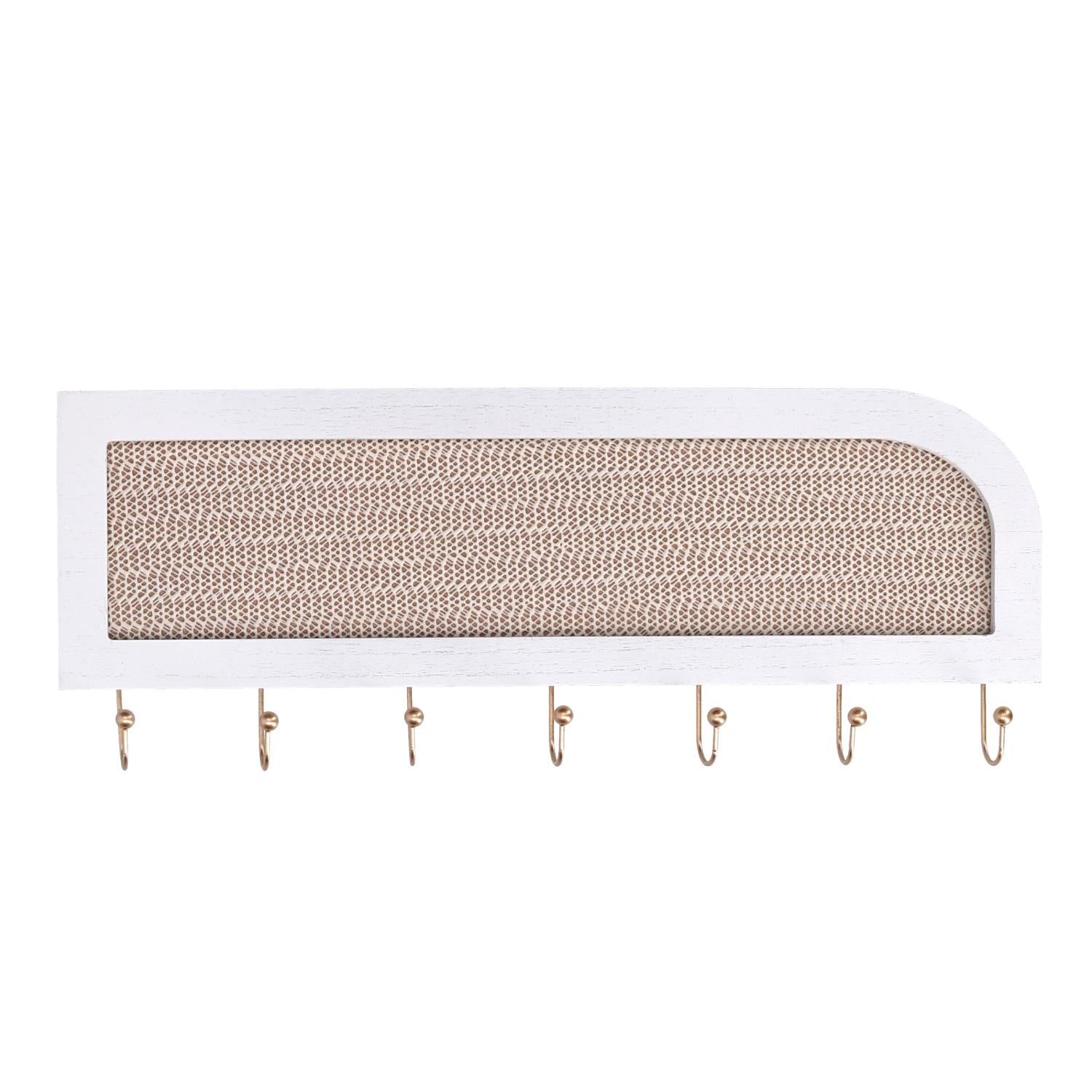 Portachiavi legno bianco rettangolare cm40x2,5x16,5