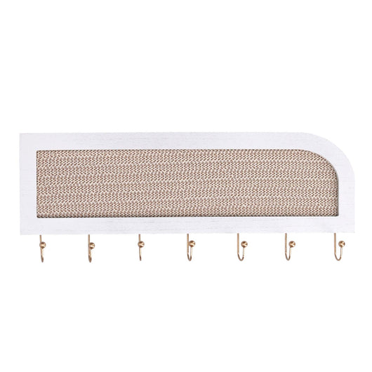 Portachiavi legno bianco rettangolare cm40x2,5x16,5