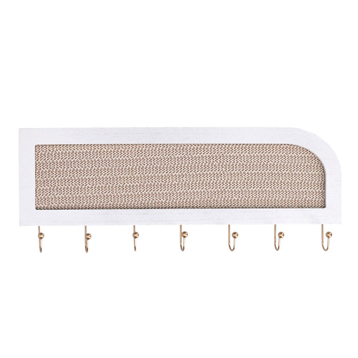 Portachiavi legno bianco rettangolare cm40x2,5x16,5