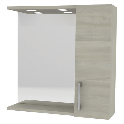 Specchiera Da Bagno Pensile Singolo Cm 58 X 16 X H.57 - Rovere Grigio