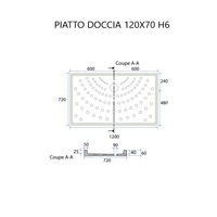Piatto doccia rettangolare 70x120 antiscivolo