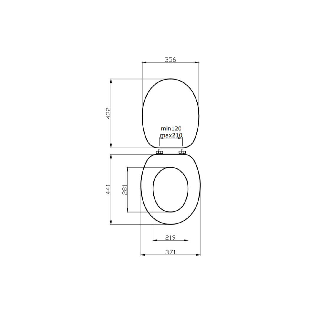Copriwater universale nero in legno FSC