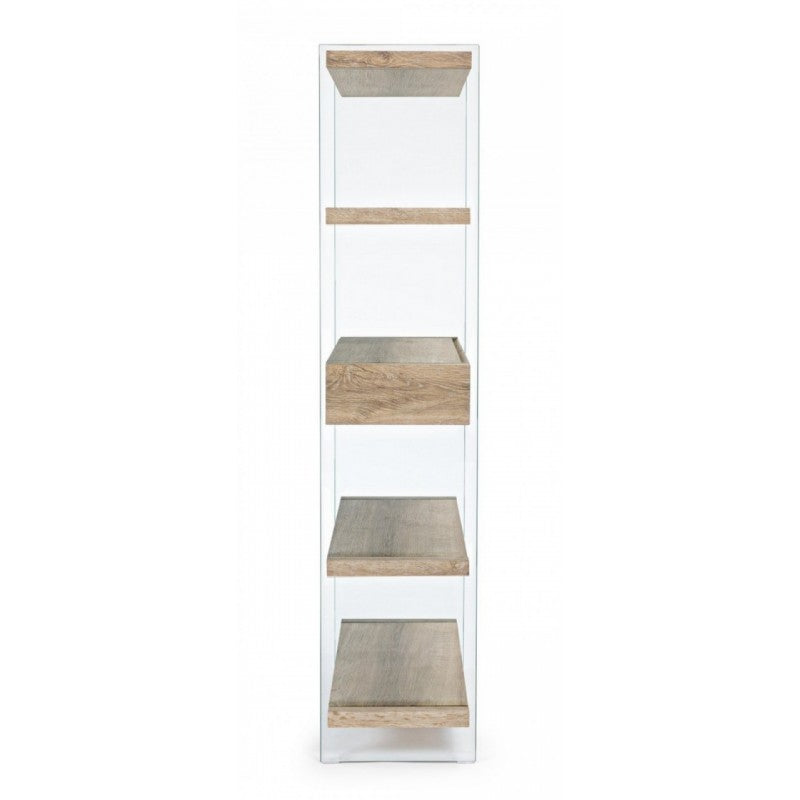 Libreria 4 ripiani e due cassetti Line Kenya 90x39x180h cm