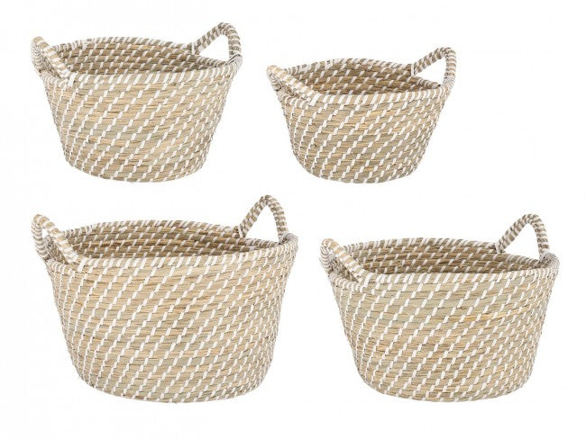 2x Cesta jade bianco D.28x16h, D.33x20h, D.39x23h, D.43x25h