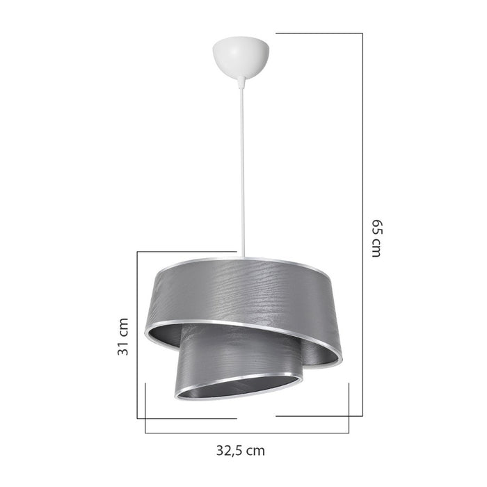 Lampada da soffitto Lima MDL5132 con paralume in tessuto grigio H65xL32.5