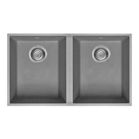 Lavello composito 76x34 cm sottotop cemento