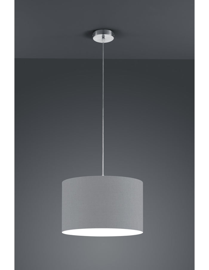 Sospensione Singola Hotel Paralume Grigio Ø40 cm Trio Lighting