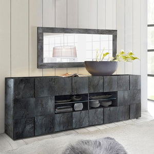 (3c) Madia 2 ante 4 cassetti in finitura ossido L.241 P.43 H.84 cm(ARTICAM2A4COS)