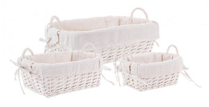 2x Set di ciotole bianche 26x20x12, 34x27x13, 45x35x15