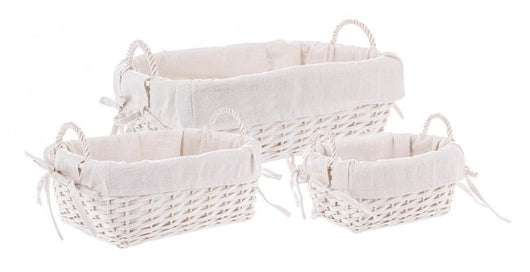 2x Set di ciotole bianche 26x20x12, 34x27x13, 45x35x15