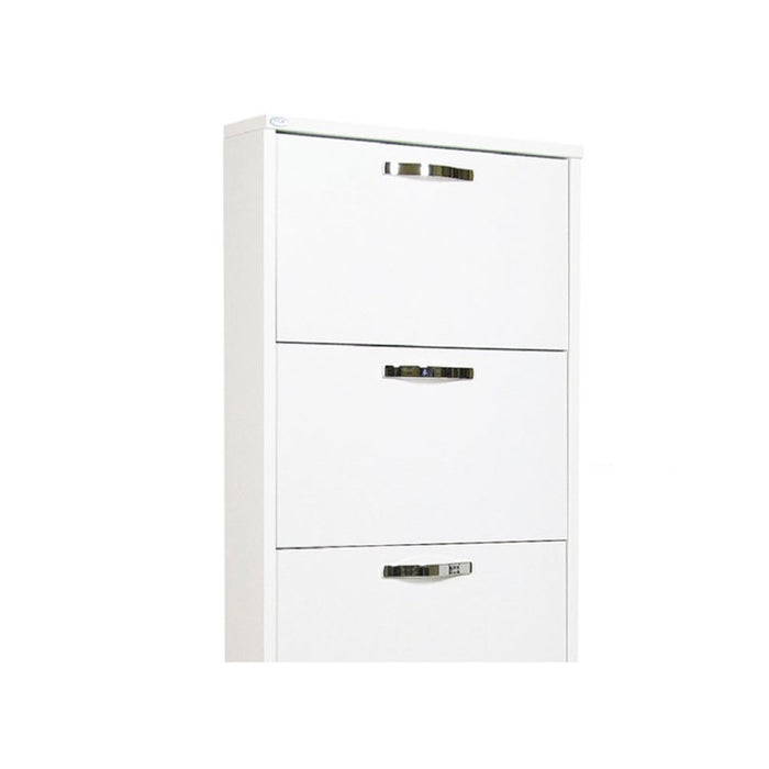 Scarpiera Slim Bianco Frassinato in legno nobilitato 5 ribalte cm 180x65x15