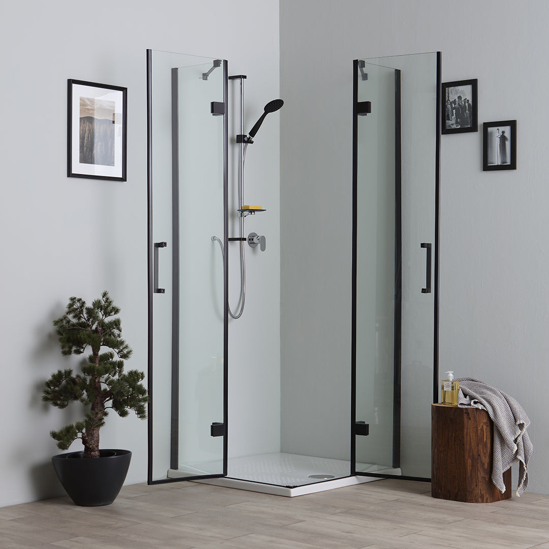 Box doccia nero 80x80 cristallo 6mm