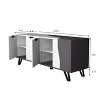 Mobile credenza 4 ante bianco grigio 160x45xh.77 cm EFFEZ