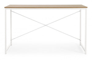 Scrivania  industrial urban bianco struttura in metallo cm 120x60xh.70