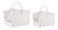 2x Cesta legna bianco 44x30x42h, 50x37x47,5h
