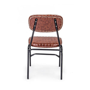 Sedia Debbie arancio scuro vintage in ecopelle