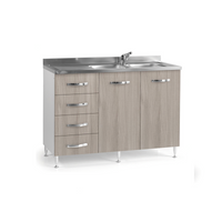 Sottolavello Per Cucina Olmo 2 Ante Con Cassetti SX Cm 120x50xH 85