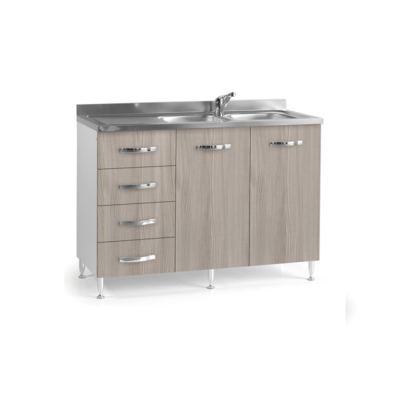 Sottolavello Per Cucina Olmo 2 Ante Con Cassetti SX Cm 120x50xH 85
