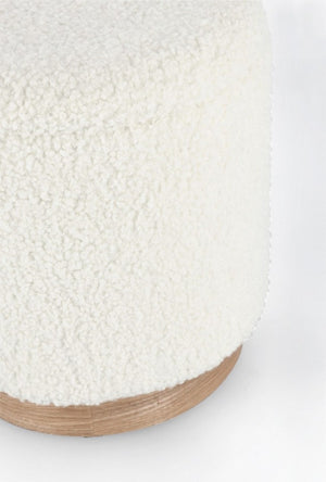 Pouf contenitore bianco teddy D.30.5x35h, D.37x42h