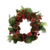 Coroncina plastica rosso tondo cm 37