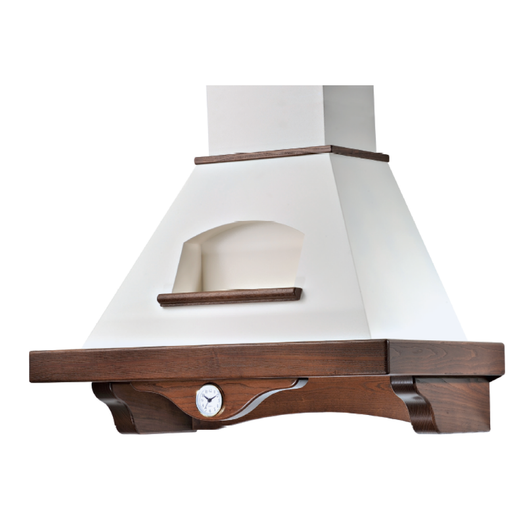 Cappa cucina rustica AIDA con cornice in legno comprensivo di orologio cm 90