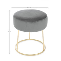 Pouf clarissa grigio oro design cm 35 x 40 h
