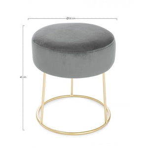 Pouf clarissa grigio oro design cm 35 x 40 h