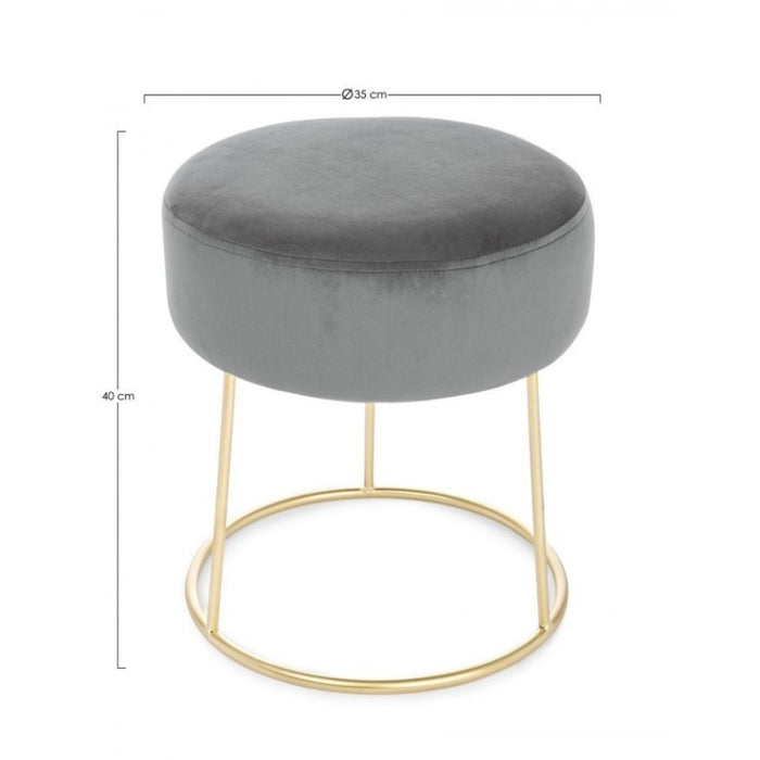 Pouf clarissa grigio oro design cm 35 x 40 h