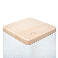 Contenitore da cucina per pasta in ferro Bianco 1Kg 10.5x10,5x h18,5 cm