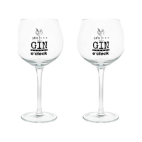 *Set 2 Calici Gin Tonic In Vetro Trasparente Cc580 Linea Let'S Party