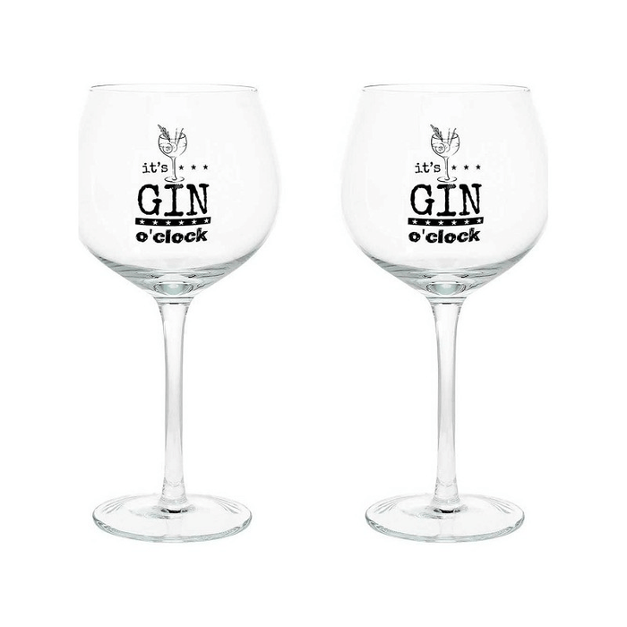 *Set 2 Calici Gin Tonic In Vetro Trasparente Cc580 Linea Let'S Party
