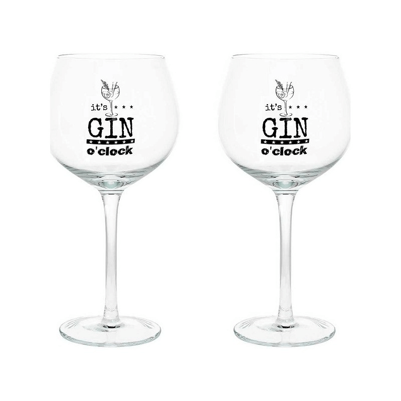 *Set 2 Calici Gin Tonic In Vetro Trasparente Cc580 Linea Let'S Party