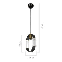 Lampada a sospensione Nova ASZ1136 pendente nero EFFEZ