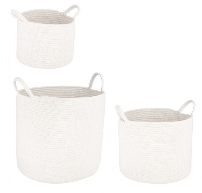 2x Cesta candor alto bianco D.28x21h, D.36x28h, D.40x39h