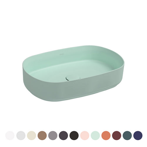 Lavabo d'appoggio ovale 55x36 cm bianco lucido