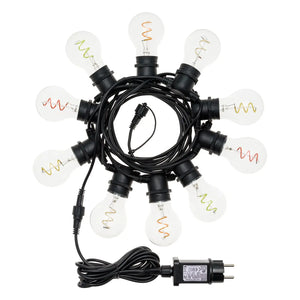 Party Light 36V 10 A60 E27 Spiral Filament LED 4+5m Multicolor