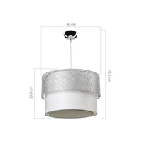 Lampada a sospensione Polo MDL2355 in tessuto grigio EFFEZ