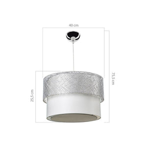 Lampada a sospensione Polo MDL2355 in tessuto grigio EFFEZ