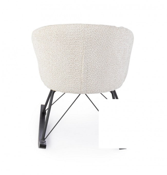 Poltrona dondolo 86x62x72 in bouclé