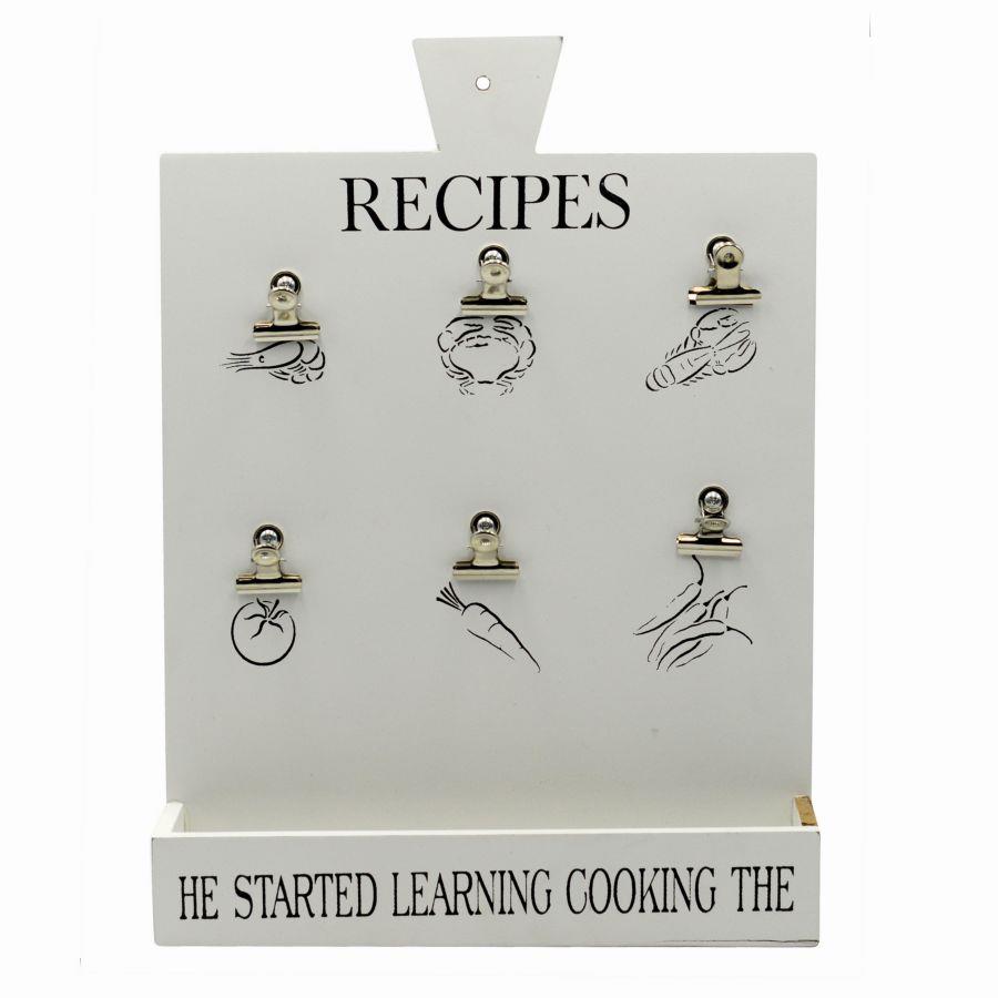 Portamemo legno bianco c/mensola cm30x6,5h40