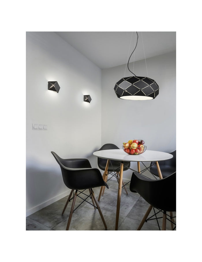 Applique Rettangolare Led Zandor Nero L18 cm Trio Lighting